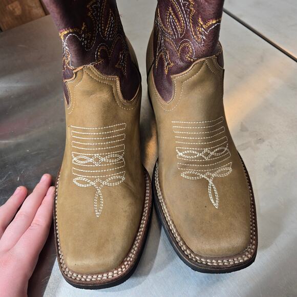 LA SIERRA Y CARRETA Western Leather Boots Embroidered Size 26/7.5 main image 5